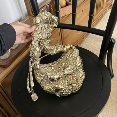 Laser γυαλιστερές καπιτονέ χιαστί τσάντες για γυναίκες Μόδα τσάντες και πορτοφόλια Τσάντες σχεδιαστών Totes Μικρή τσάντα ώμου με πλισέ επένδυση