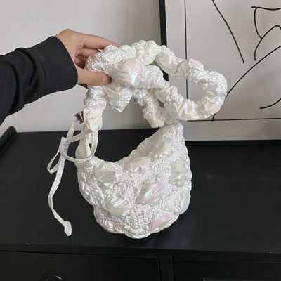 Laser γυαλιστερές καπιτονέ χιαστί τσάντες για γυναίκες Μόδα τσάντες και πορτοφόλια Τσάντες σχεδιαστών Totes Μικρή τσάντα ώμου με πλισέ επένδυση