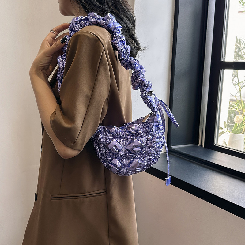 Laser γυαλιστερές καπιτονέ χιαστί τσάντες για γυναίκες Μόδα τσάντες και πορτοφόλια Τσάντες σχεδιαστών Totes Μικρή τσάντα ώμου με πλισέ επένδυση