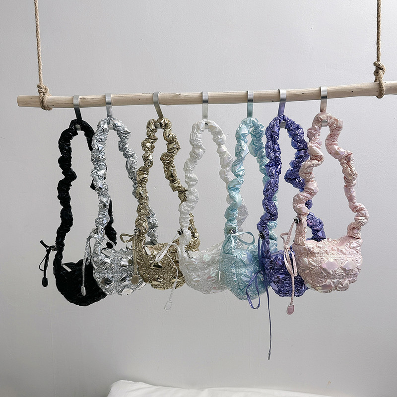 Laser γυαλιστερές καπιτονέ χιαστί τσάντες για γυναίκες Μόδα τσάντες και πορτοφόλια Τσάντες σχεδιαστών Totes Μικρή τσάντα ώμου με πλισέ επένδυση