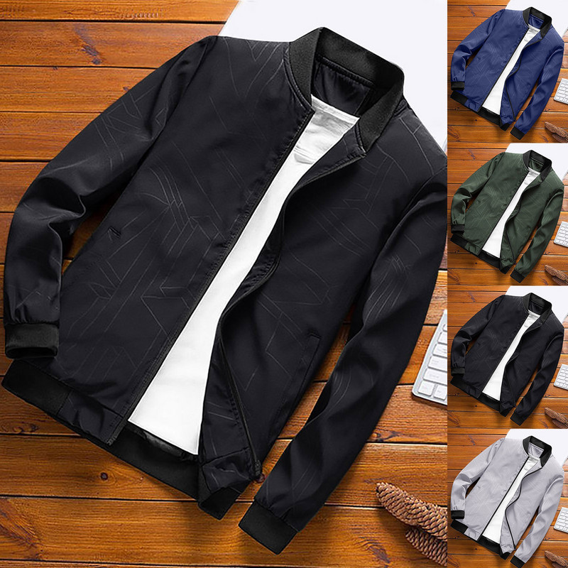 Jachetă bombardier cu fermoar pentru bărbați de primăvară, îmbrăcăminte casual pentru bărbați, hip hop, slim fit, paltoane de baseball, îmbrăcăminte pentru bărbați, mărime mare
