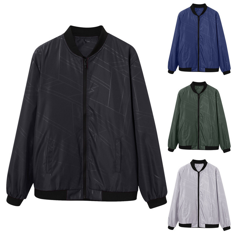 Jachetă bombardier cu fermoar pentru bărbați de primăvară, îmbrăcăminte casual pentru bărbați, hip hop, slim fit, paltoane de baseball, îmbrăcăminte pentru bărbați, mărime mare