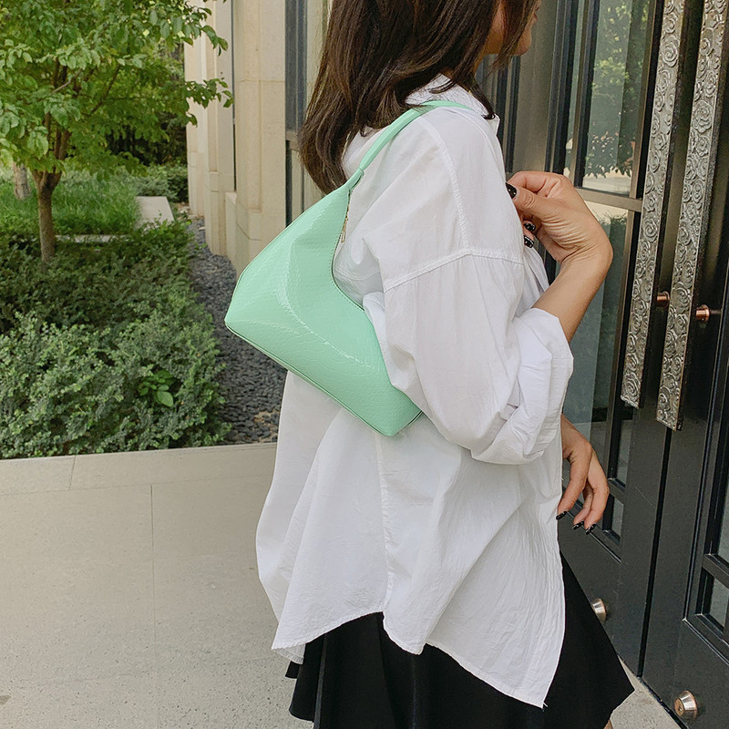 Moodne vintage ussinaha mustriga nahast käekott, ühevärviline retro vabaaja mitmekülgne naiste kandikott Luksuslik naiste õlakott