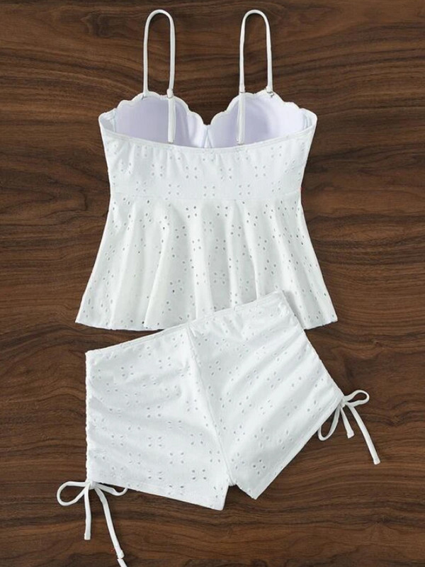 Vigoashely 2023 Set Tankini Push Up Sexy cu bretele Verge Costum de baie pentru femei cu talie înaltă Costum de baie de plajă fără spate