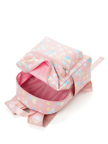1 τμχ Γυναικείο Σακίδιο πλάτης για κορίτσια Ροζ Καρδιά Ρυθμιζόμενο-Ιμάντας Pu Zipper Κλασικό Σακίδιο πλάτης