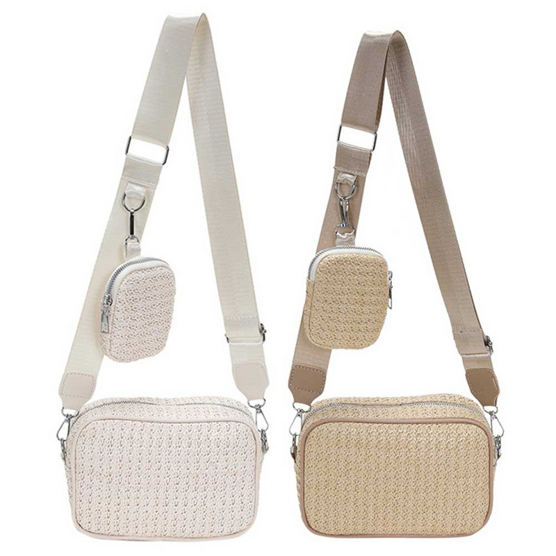 Καλοκαιρινή ψάθινη τσάντα Χειροποίητη γυναικεία τσάντα Καλοκαιρινή μόδα Straw Beach Casual Κομψή τσάντα tote Τσάντα χιαστί Rattan μεγάλης χωρητικότητας