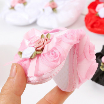 Νέο σετ κεφαλής παιδικών παπουτσιών χαριτωμένα λουλούδια παιδικά παπούτσια για κορίτσια Μαλακή αντιολισθητική σόλα για βρεφικά παπούτσια First Walkers για παιδιά 0-18m
