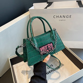 Μόδα γυναικείες τσάντες y2k Πέτρινο σχέδιο Cool τσάντα μασχάλης για κορίτσια Μόδα δερμάτινη γυναικεία μικρές τσάντες ώμου Chain tote πορτοφόλια