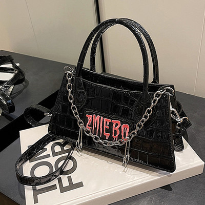 Μόδα γυναικείες τσάντες y2k Πέτρινο σχέδιο Cool τσάντα μασχάλης για κορίτσια Μόδα δερμάτινη γυναικεία μικρές τσάντες ώμου Chain tote πορτοφόλια