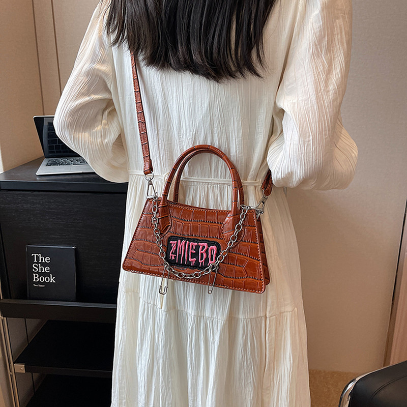 Μόδα γυναικείες τσάντες y2k Πέτρινο σχέδιο Cool τσάντα μασχάλης για κορίτσια Μόδα δερμάτινη γυναικεία μικρές τσάντες ώμου Chain tote πορτοφόλια