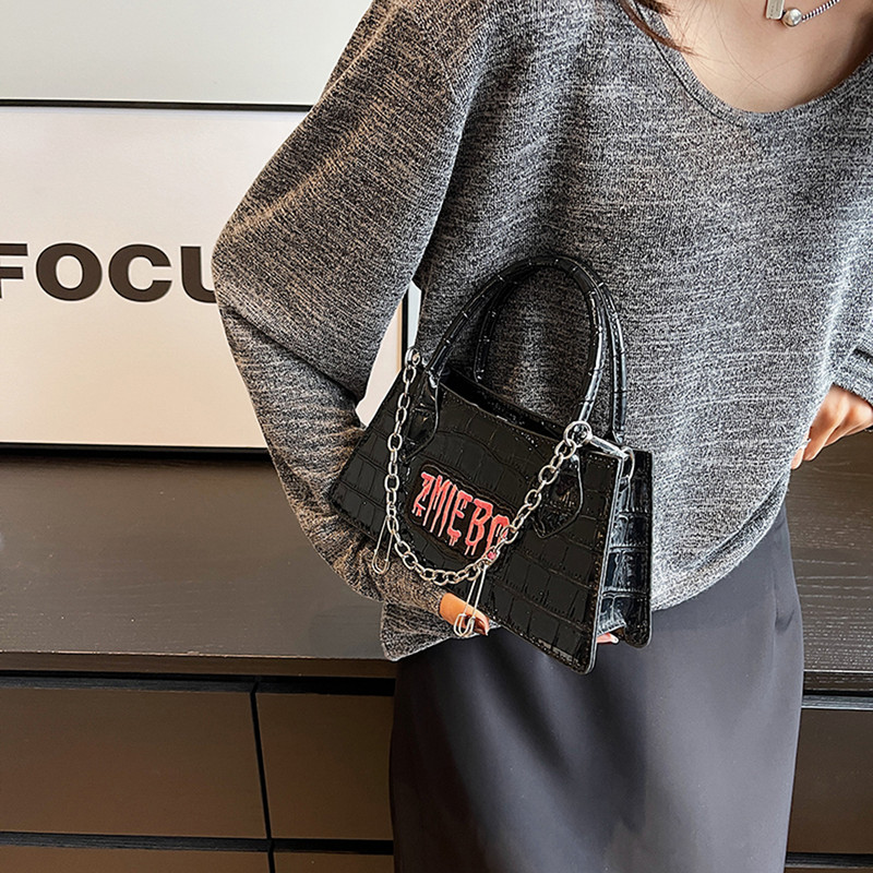 Μόδα γυναικείες τσάντες y2k Πέτρινο σχέδιο Cool τσάντα μασχάλης για κορίτσια Μόδα δερμάτινη γυναικεία μικρές τσάντες ώμου Chain tote πορτοφόλια