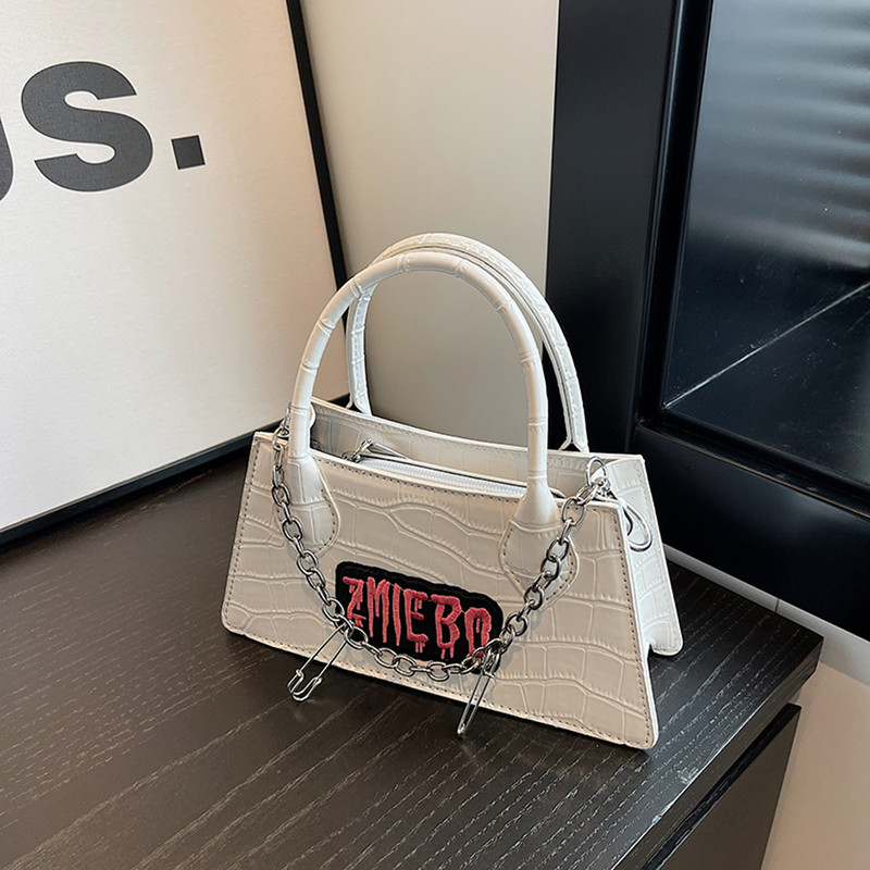 Μόδα γυναικείες τσάντες y2k Πέτρινο σχέδιο Cool τσάντα μασχάλης για κορίτσια Μόδα δερμάτινη γυναικεία μικρές τσάντες ώμου Chain tote πορτοφόλια