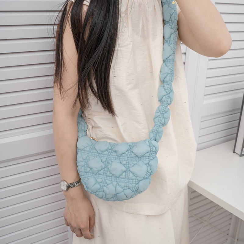 Casual καπιτονέ Hobos Γυναικείες τσάντες χιαστί ντιζάιν Τσάντες με νάιλον επένδυση Πολυτελής μαλακή φουσκωτή τσάντα Μικρή τσάντα τσάντα αγορών