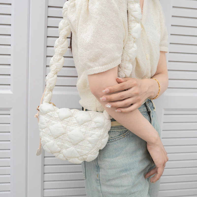 Casual καπιτονέ Hobos Γυναικείες τσάντες χιαστί ντιζάιν Τσάντες με νάιλον επένδυση Πολυτελής μαλακή φουσκωτή τσάντα Μικρή τσάντα τσάντα αγορών