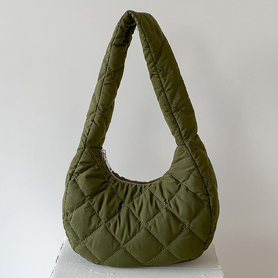 Γυναικεία καπιτονέ τσάντα ώμου Ευέλικτη τσάντα φουσκωμένη μασχάλη Ελαφριά τσάντα μασχάλης με επένδυση Χειμερινή τσάντα αγορών