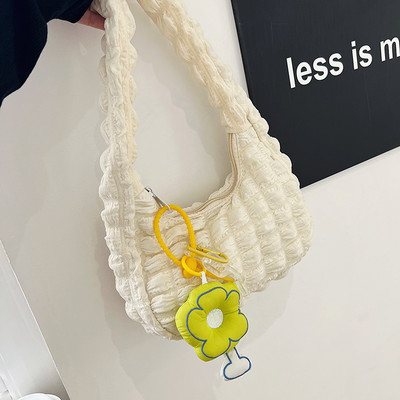 Υψηλής ποιότητας ελαφριά μεγάλη τσάντα τσάντα μασχάλης Μαλακή τσάντα σύννεφου Γυναικεία ντιζάιν τσάντα χειρός Γυναικεία τσάντα ώμου 주름가방