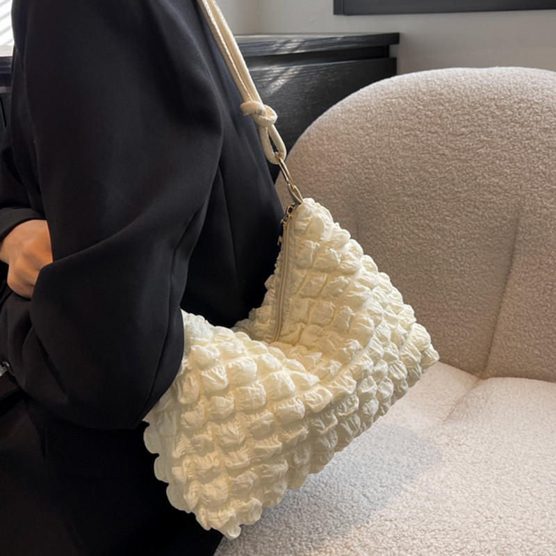 Υψηλής ποιότητας ελαφριά μεγάλη τσάντα τσάντα μασχάλης Μαλακή τσάντα σύννεφου Γυναικεία ντιζάιν τσάντα χειρός Γυναικεία τσάντα ώμου 주름가방