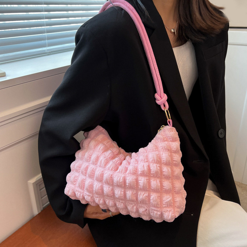 Υψηλής ποιότητας ελαφριά μεγάλη τσάντα τσάντα μασχάλης Μαλακή τσάντα σύννεφου Γυναικεία ντιζάιν τσάντα χειρός Γυναικεία τσάντα ώμου 주름가방