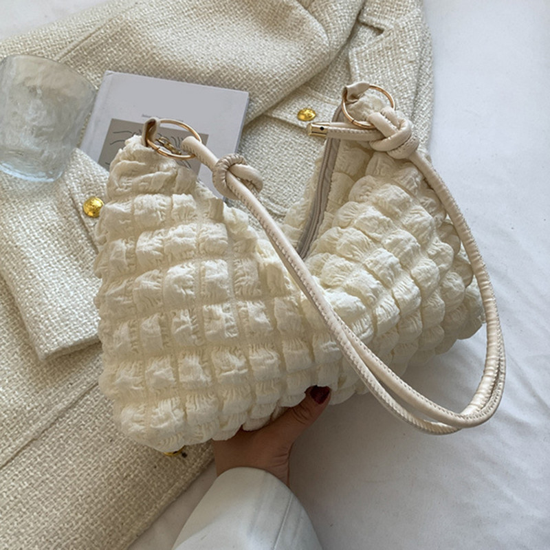 Υψηλής ποιότητας ελαφριά μεγάλη τσάντα τσάντα μασχάλης Μαλακή τσάντα σύννεφου Γυναικεία ντιζάιν τσάντα χειρός Γυναικεία τσάντα ώμου 주름가방