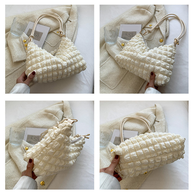 Υψηλής ποιότητας ελαφριά μεγάλη τσάντα τσάντα μασχάλης Μαλακή τσάντα σύννεφου Γυναικεία ντιζάιν τσάντα χειρός Γυναικεία τσάντα ώμου 주름가방