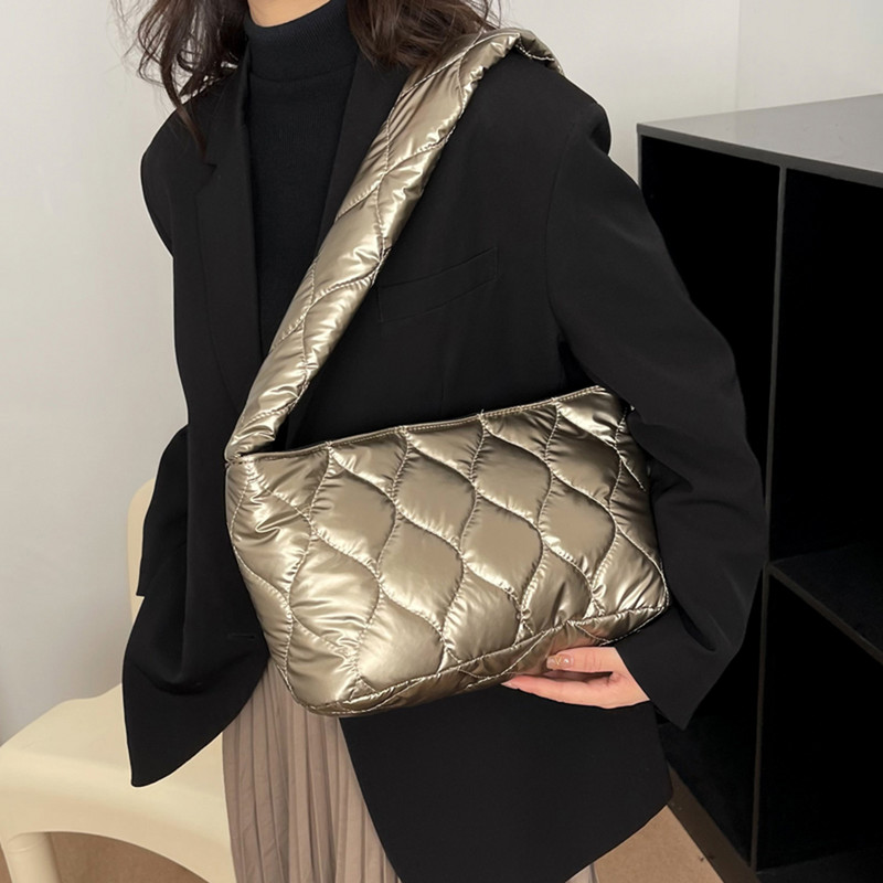 Genți de toamnă iarnă pentru femei, genți de mână cu zăbrele rombice matlasate, portabile, ocazionale, de culoare solidă, pentru cumpărături pentru fete