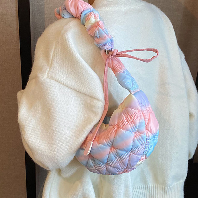 Κομψή καπιτονέ τσάντα αγορών Cloud πλισέ φυσαλίδες τσάντα Messenger casual τσάντα ώμου Μόδα με κορδόνι αφράτη τσάντα commute