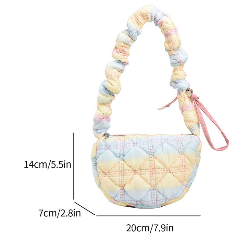 Κομψή καπιτονέ τσάντα αγορών Cloud πλισέ φυσαλίδες τσάντα Messenger casual τσάντα ώμου Μόδα με κορδόνι αφράτη τσάντα commute