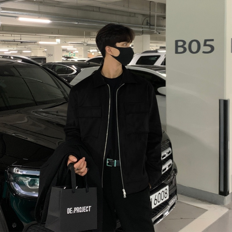 Πράσινο σουέτ τζάκετ ανδρικό κοντό παλτό Μόδα Casual μπουφάν Ανδρικά streetwear Κορεατικά μπουφάν ανδρικά κοντό παλτό M-2XL