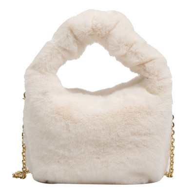 Χειμερινές γυναικείες τσάντες γυναικείες τσάντες χειρός από ψεύτικη γούνα Επάνω λαβή Λούτρινη τσάντα ώμου χιαστί Πορτοφόλι Πολυτελείς ντιζάιν τσάντες καρπού