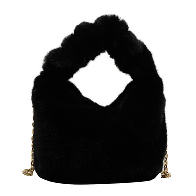 Χειμερινές γυναικείες τσάντες γυναικείες τσάντες χειρός από ψεύτικη γούνα Επάνω λαβή Λούτρινη τσάντα ώμου χιαστί Πορτοφόλι Πολυτελείς ντιζάιν τσάντες καρπού