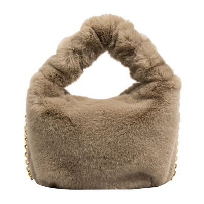 Χειμερινές γυναικείες τσάντες γυναικείες τσάντες χειρός από ψεύτικη γούνα Επάνω λαβή Λούτρινη τσάντα ώμου χιαστί Πορτοφόλι Πολυτελείς ντιζάιν τσάντες καρπού