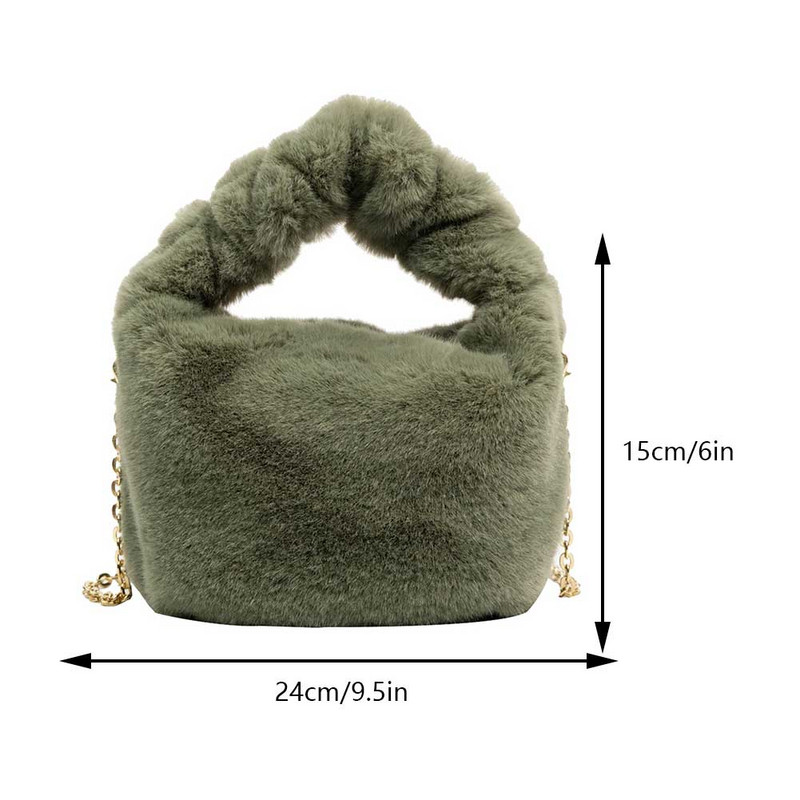 Χειμερινές γυναικείες τσάντες γυναικείες τσάντες χειρός από ψεύτικη γούνα Επάνω λαβή Λούτρινη τσάντα ώμου χιαστί Πορτοφόλι Πολυτελείς ντιζάιν τσάντες καρπού
