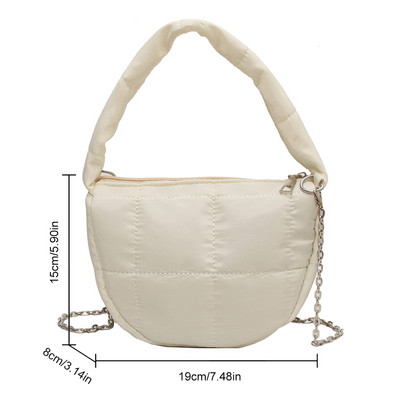 Nylon Hobos Τσάντα ώμου στήθους μεγάλης χωρητικότητας ταξιδιού Crossbody Half Moon Belt Messenger για γυναίκες Μοντέρνες καπιτονέ τσάντες hobo tote