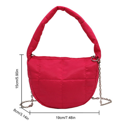 Nylon Hobos Τσάντα ώμου στήθους μεγάλης χωρητικότητας ταξιδιού Crossbody Half Moon Belt Messenger για γυναίκες Μοντέρνες καπιτονέ τσάντες hobo tote