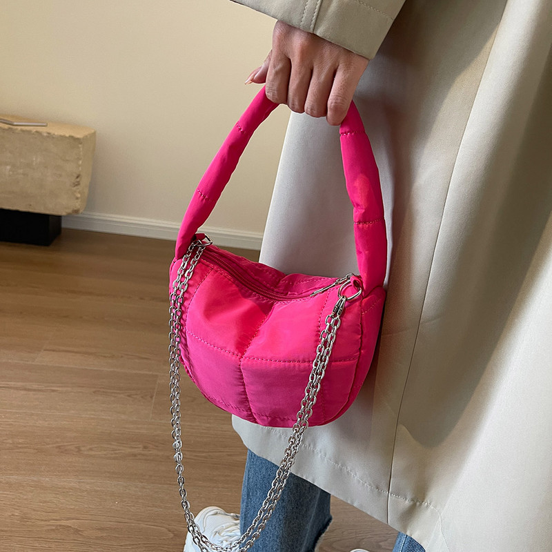 Nylon Hobos Τσάντα ώμου στήθους μεγάλης χωρητικότητας ταξιδιού Crossbody Half Moon Belt Messenger για γυναίκες Μοντέρνες καπιτονέ τσάντες hobo tote