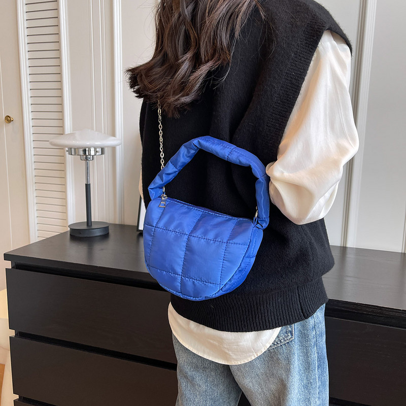 Nylon Hobos Τσάντα ώμου στήθους μεγάλης χωρητικότητας ταξιδιού Crossbody Half Moon Belt Messenger για γυναίκες Μοντέρνες καπιτονέ τσάντες hobo tote