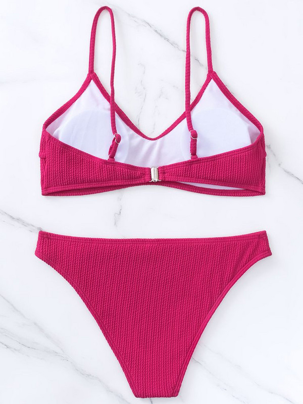 Vigorashely 2023 seksikas roosa soonikuga bikiinide komplekt Push Up rihmad, mikro V-kaelusega ujumistrikoo naiste seljata stringid ujumisriided