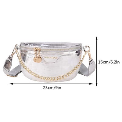 Σχεδιαστής πολυτελής τσάντα στήθους για γυναίκες Δερμάτινη τσάντα μέσης χιαστί Ταξίδι Γυναικεία τσάντα μέσης Half Moon Γυναικεία Fanny Packs