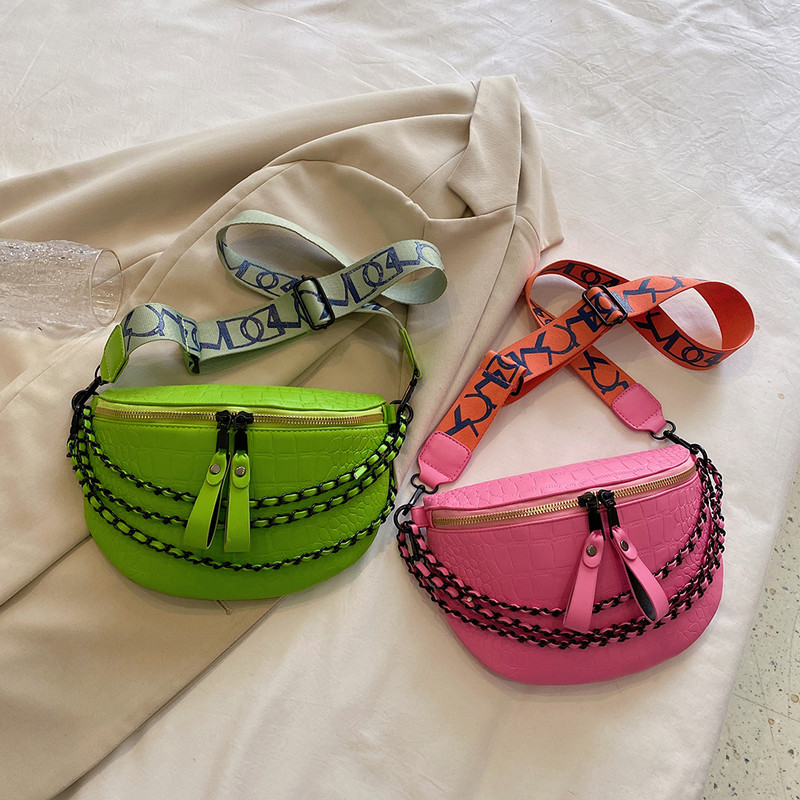 Σχεδιαστής πολυτελής τσάντα στήθους για γυναίκες Δερμάτινη τσάντα μέσης χιαστί Ταξίδι Γυναικεία τσάντα μέσης Half Moon Γυναικεία Fanny Packs