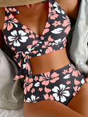 Vigorshely 2023 Costum de baie cu bretele sexy cu imprimeu Push Up Truss Up Costum de baie pentru femei, plajă, baie braziliană, îmbrăcăminte de baie