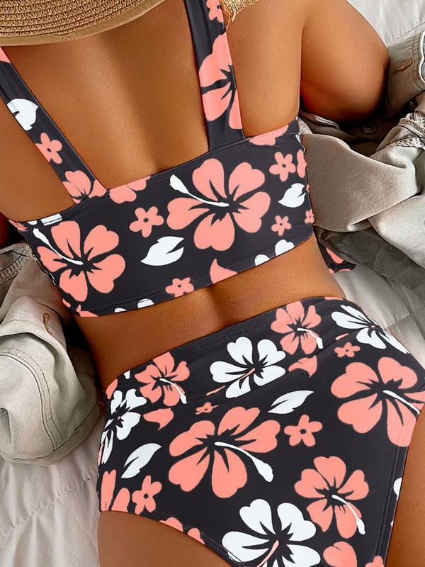 Vigorshely 2023 Costum de baie cu bretele sexy cu imprimeu Push Up Truss Up Costum de baie pentru femei, plajă, baie braziliană, îmbrăcăminte de baie