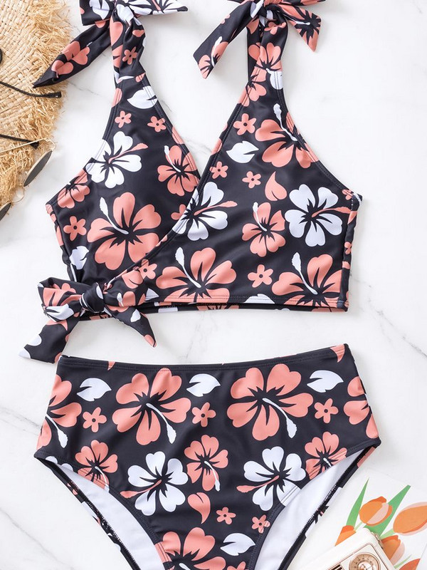 Vigorshely 2023 Costum de baie cu bretele sexy cu imprimeu Push Up Truss Up Costum de baie pentru femei, plajă, baie braziliană, îmbrăcăminte de baie