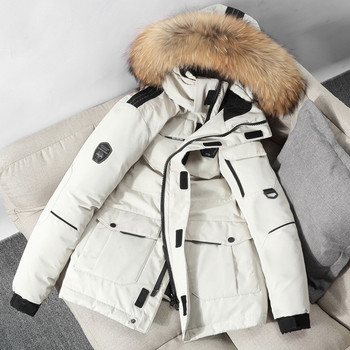 2022 Down Jacket Ανδρικά Μόδα Εργασίας Νέο Στιλ Young Puffer Jacket Κοντό Παχύ για εξωτερικούς χώρους Ζεστά χειμωνιάτικα λευκά πουπουλένια παλτό