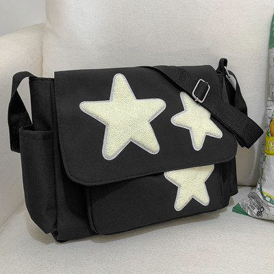 Γυναικεία μοτίβο αστεριών Y2k Messenger Τσάντα Casual Tote Lady Simple Τσάντα ώμου μεγάλης χωρητικότητας Σχολική τσάντα ταξιδιού για κορίτσια Τσάντα χειρός