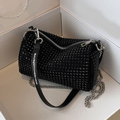 Genți de mână pentru damă, lanțuri, cu strasuri, genți de subrat pentru femei, de designer elegant, cilindru, pentru petrecere, cu diamante, poșete, genți de mână bolsas