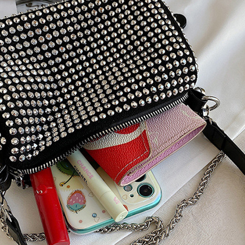 Genți de mână pentru damă, lanțuri, cu strasuri, genți de subrat pentru femei, de designer elegant, cilindru, pentru petrecere, cu diamante, poșete, genți de mână bolsas