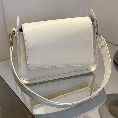 Moekaskott Naiste ühevärvilised käekotid PU-nahast vabaaja kaenlaaukott Naiste kaenlaaluste kotid Trendikas ülemise käepidemega käekott