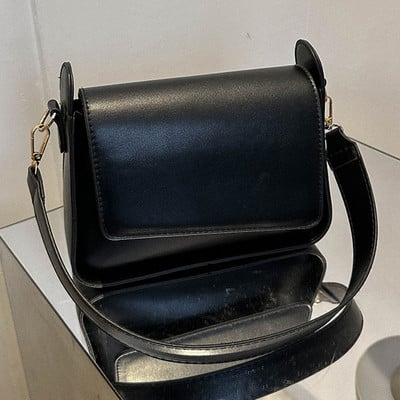 Moekaskott Naiste ühevärvilised käekotid PU-nahast vabaaja kaenlaaukott Naiste kaenlaaluste kotid Trendikas ülemise käepidemega käekott