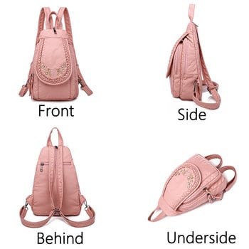 Fashion Embroidery μονόχρωμο μαλακό σακίδιο πλάτης για γυναίκες Σακίδιο πλάτης μάρκας πολυτελείας σχεδιαστή Απλή τσάντα ταξιδιού για κορίτσια Σχολική τσάντα 2021