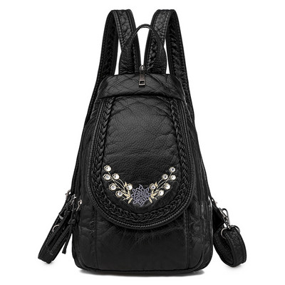 Rucsac moale, broderie la modă, de culoare solidă, pentru femei, de marca de designer de lux, rucsac de călătorie simplu, ghiozdan pentru fete 2021